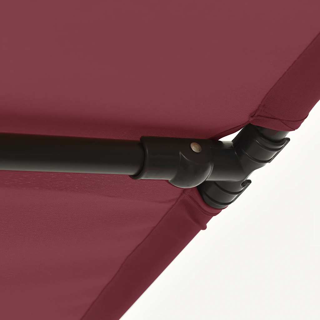 haveparasol med aluminiumsstang 2x1,5 m bordeauxrød