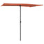 haveparasol med aluminiumstang 2x1,5 m terracotta
