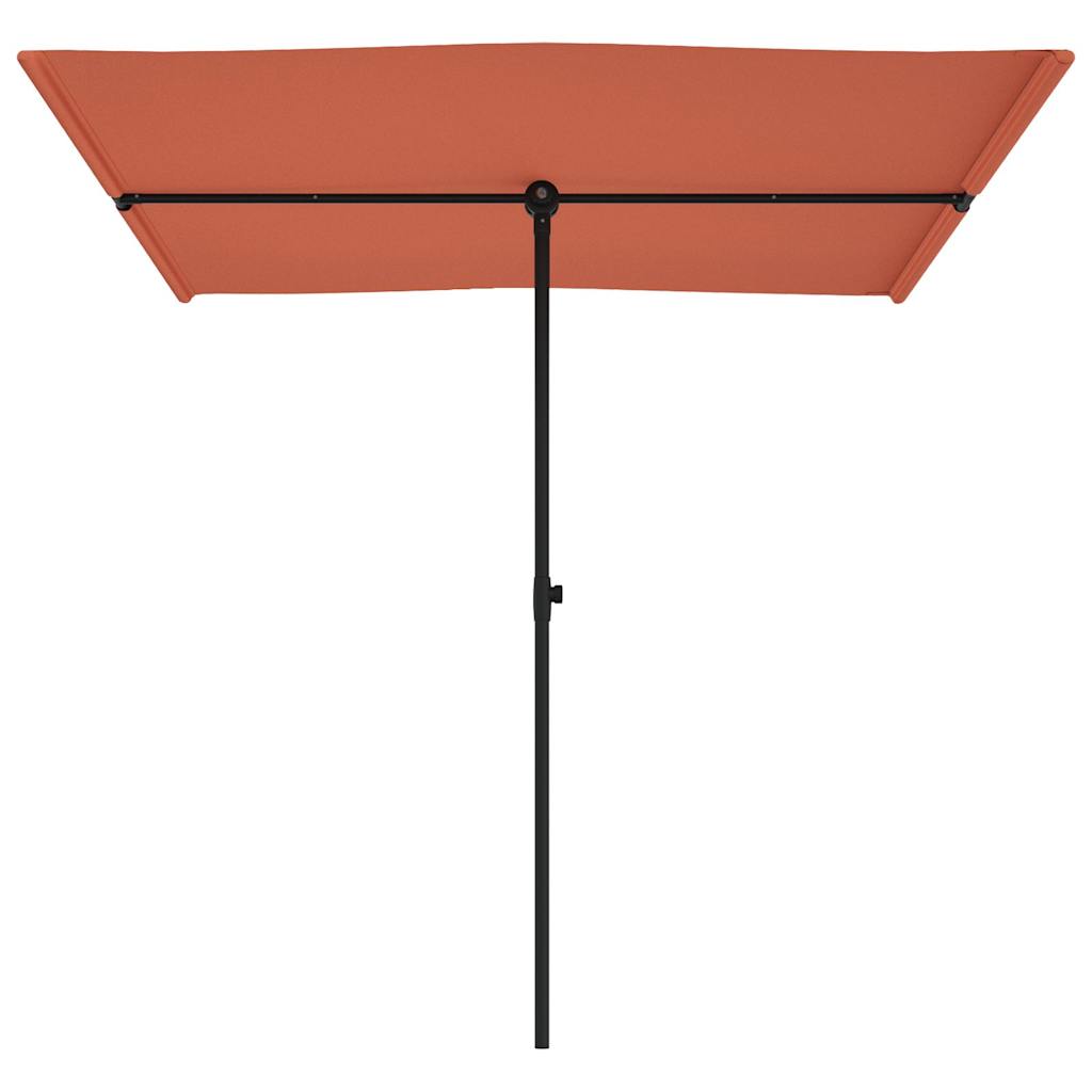 haveparasol med aluminiumstang 2x1,5 m terracotta
