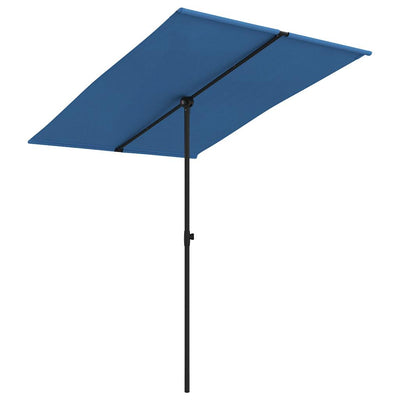 haveparasol med aluminiumstang 2x1,5 m azurblå