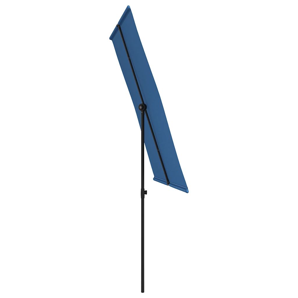 haveparasol med aluminiumstang 2x1,5 m azurblå