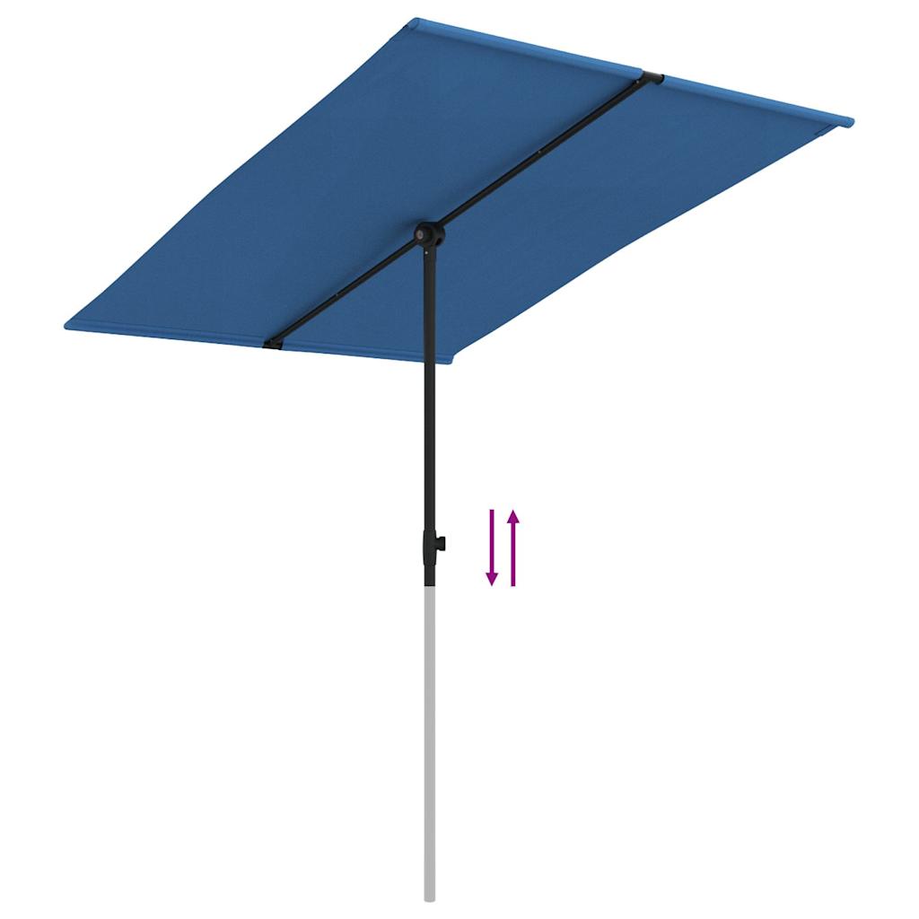 haveparasol med aluminiumstang 2x1,5 m azurblå