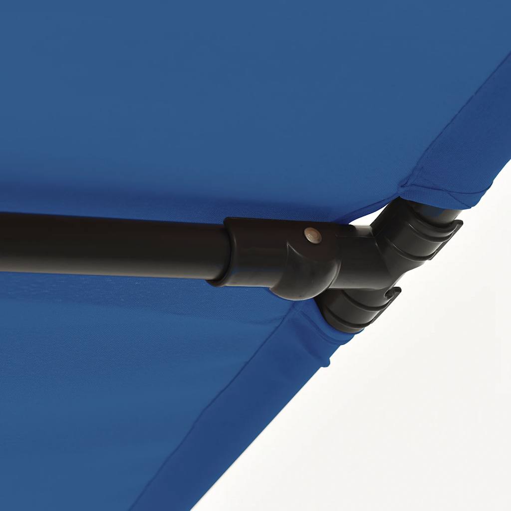 haveparasol med aluminiumstang 2x1,5 m azurblå