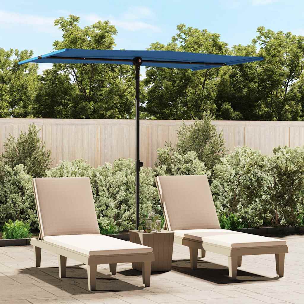haveparasol med aluminiumstang 2x1,5 m azurblå