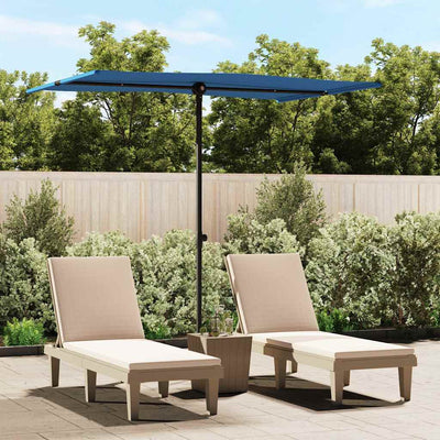 haveparasol med aluminiumstang 2x1,5 m azurblå