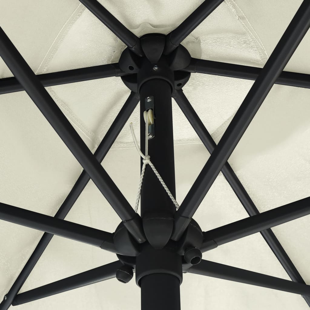 parasol med aluminiumsstang 270x246 cm sandhvid
