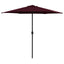 haveparasol med aluminiumstang 270x246 cm bordeauxrød