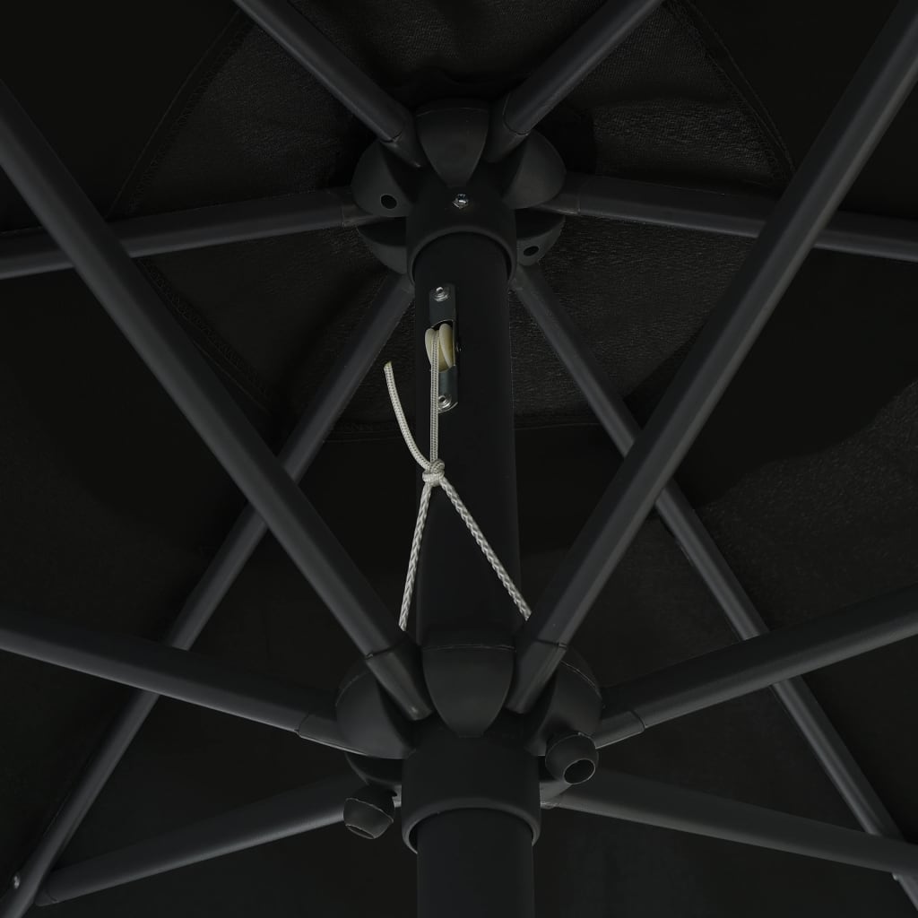 haveparasol med aluminiumstang 270x246 cm sort