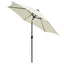 parasol med LED-lys og aluminiumsstang 300 cm sandhvid