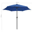 parasol med LED-lys og aluminiumsstang 300 cm azurblå