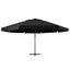haveparasol med aluminiumstang 500 cm sort