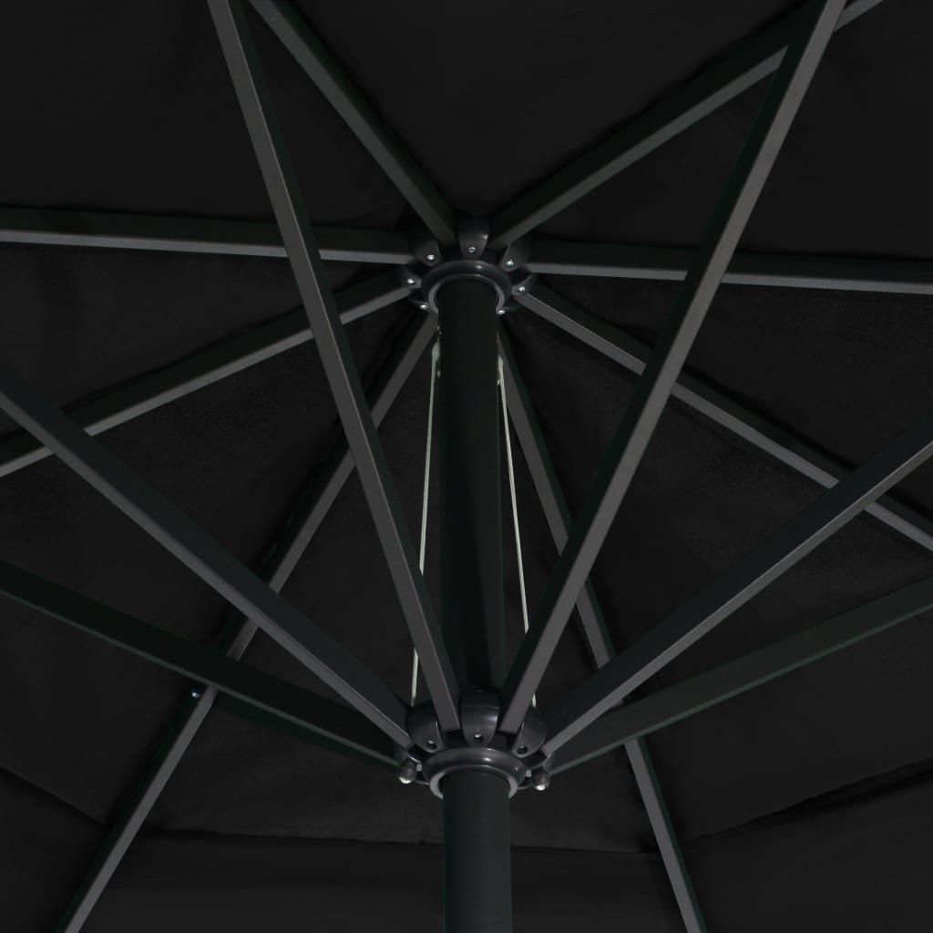 haveparasol med aluminiumstang 500 cm sort