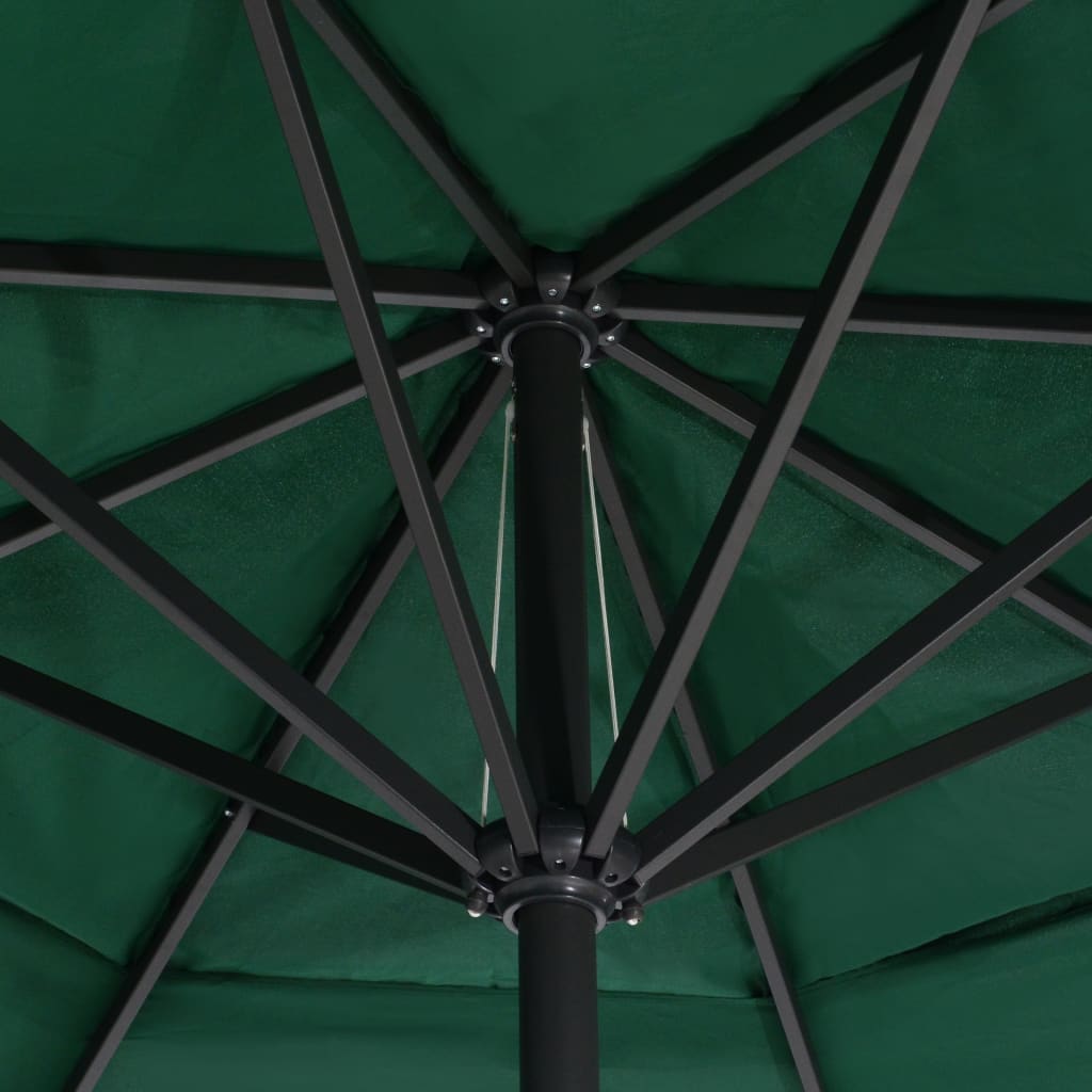 haveparasol med aluminiumstang 600 cm grøn