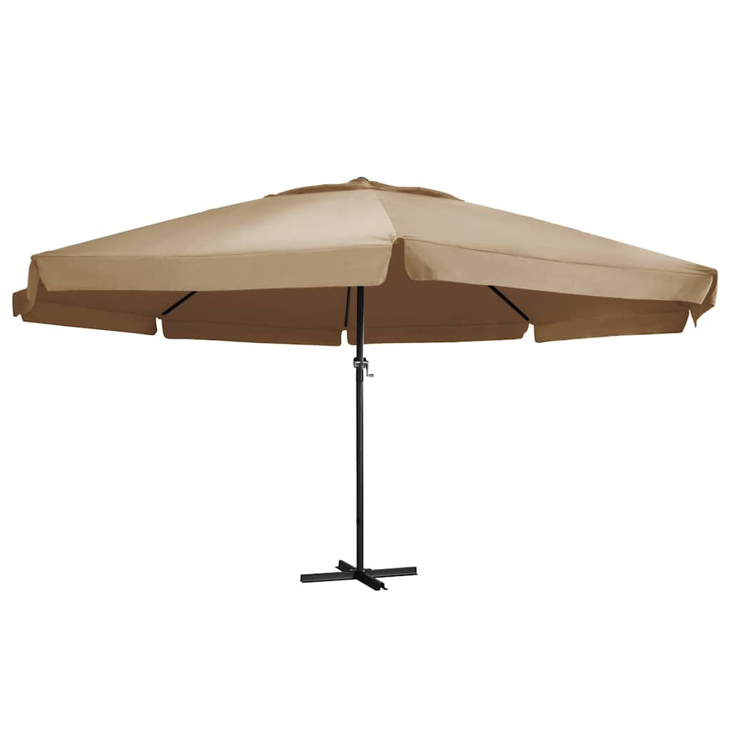 haveparasol med aluminiumstang 600 cm gråbrun