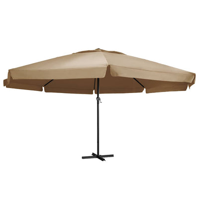haveparasol med aluminiumstang 600 cm gråbrun