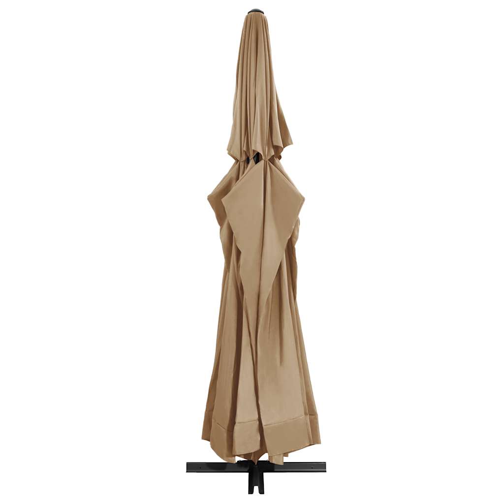 haveparasol med aluminiumstang 600 cm gråbrun