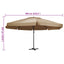 haveparasol med aluminiumstang 600 cm gråbrun