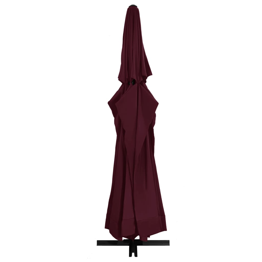 haveparasol med aluminiumstang 600 cm bordeauxrød