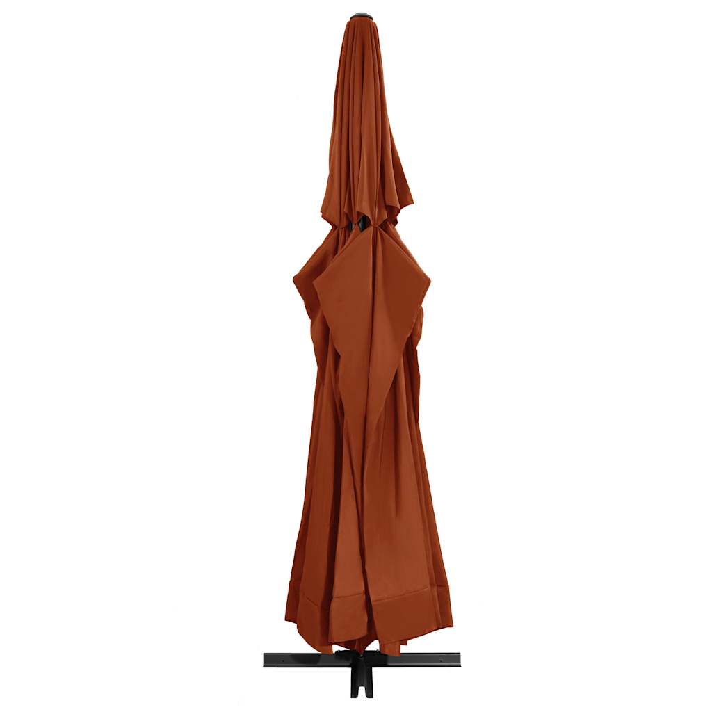 haveparasol 600 cm aluminiumstang terrakotta