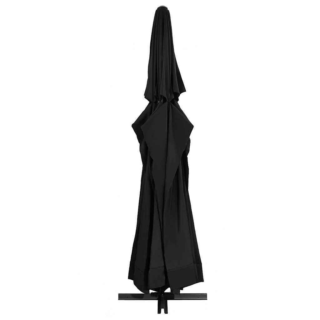 udendørs parasol med aluminiumsstang 600 cm sort