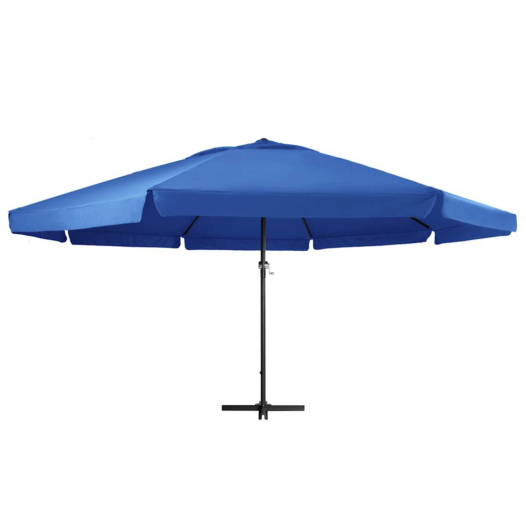 haveparasol 600 cm aluminiumstang azurblå