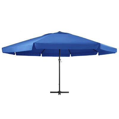 haveparasol 600 cm aluminiumstang azurblå
