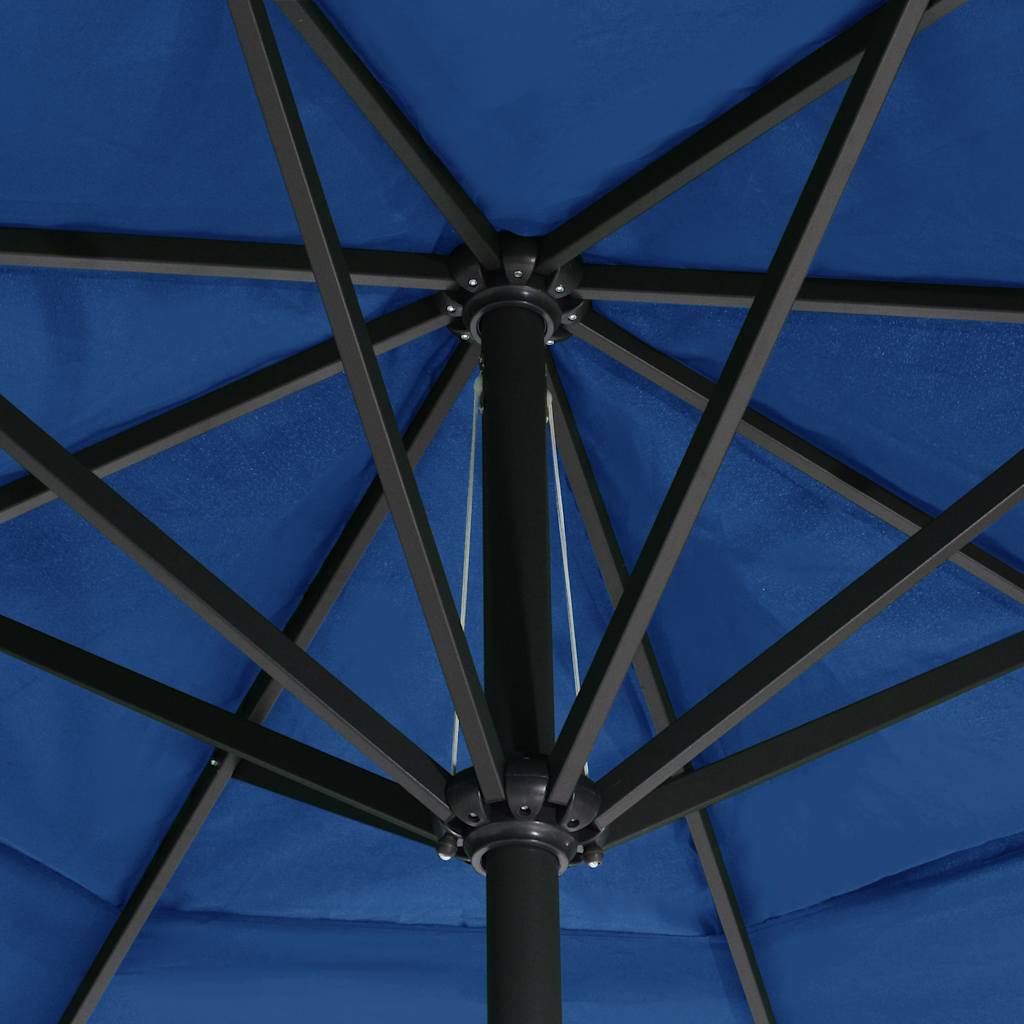 haveparasol 600 cm aluminiumstang azurblå