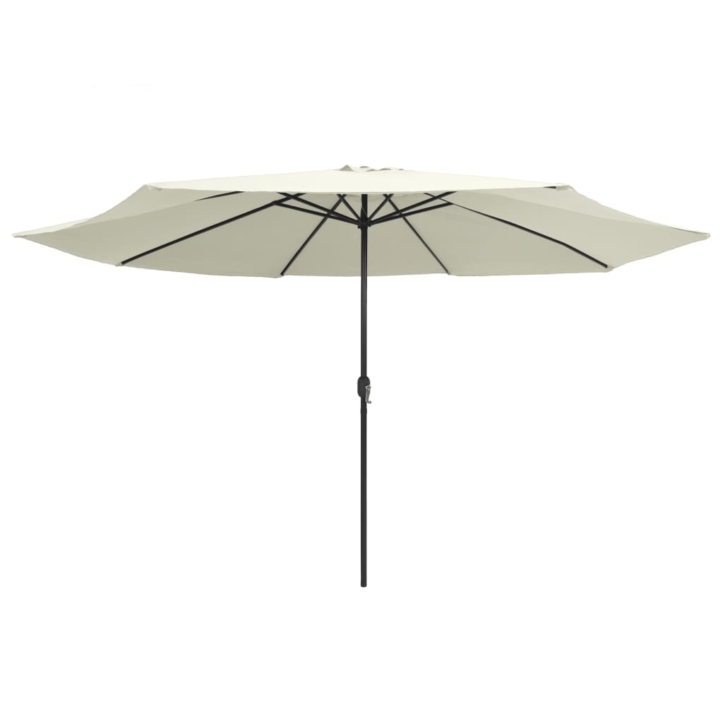 parasol 390 cm metalstang sandfarvet