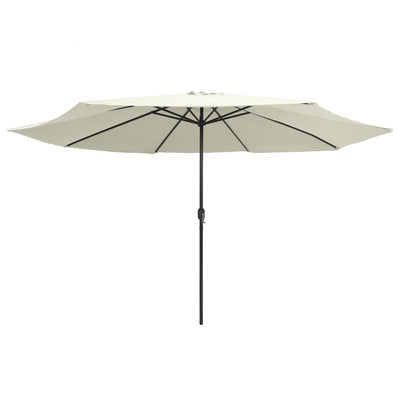 parasol 390 cm metalstang sandfarvet