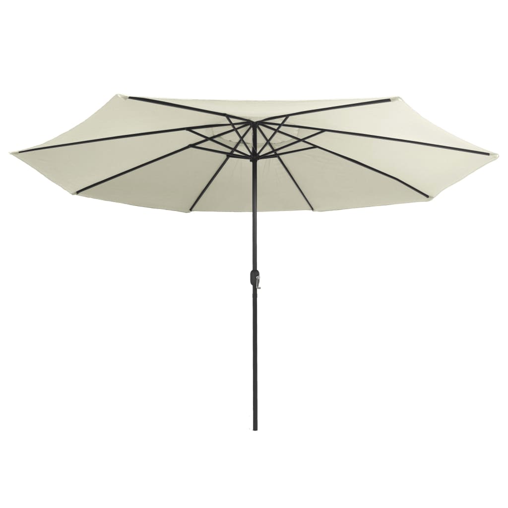 parasol 390 cm metalstang sandfarvet