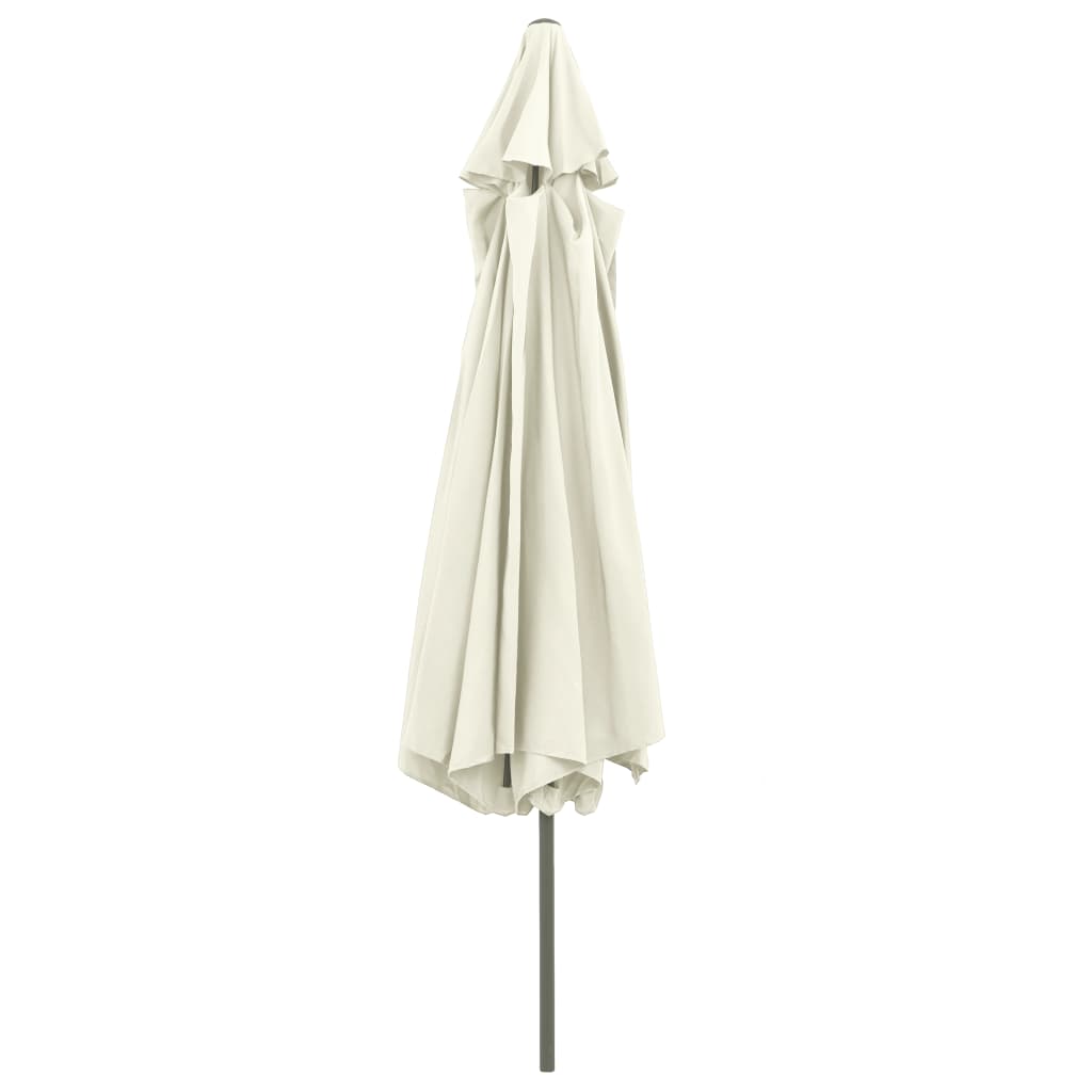 parasol 390 cm metalstang sandfarvet