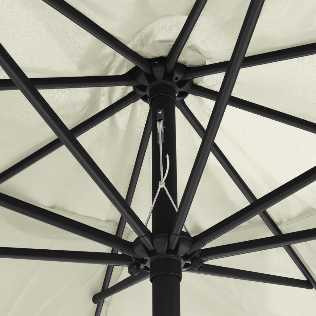 parasol 390 cm metalstang sandfarvet