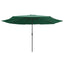 parasol 390 cm metalstang grøn