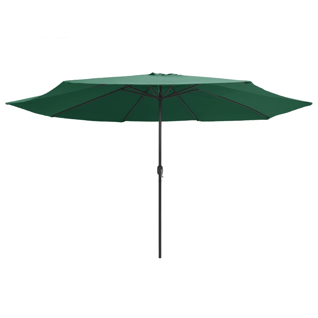 parasol 390 cm metalstang grøn
