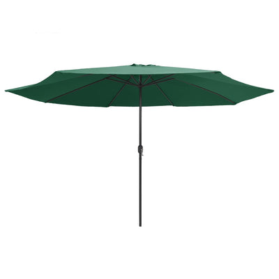 parasol 390 cm metalstang grøn