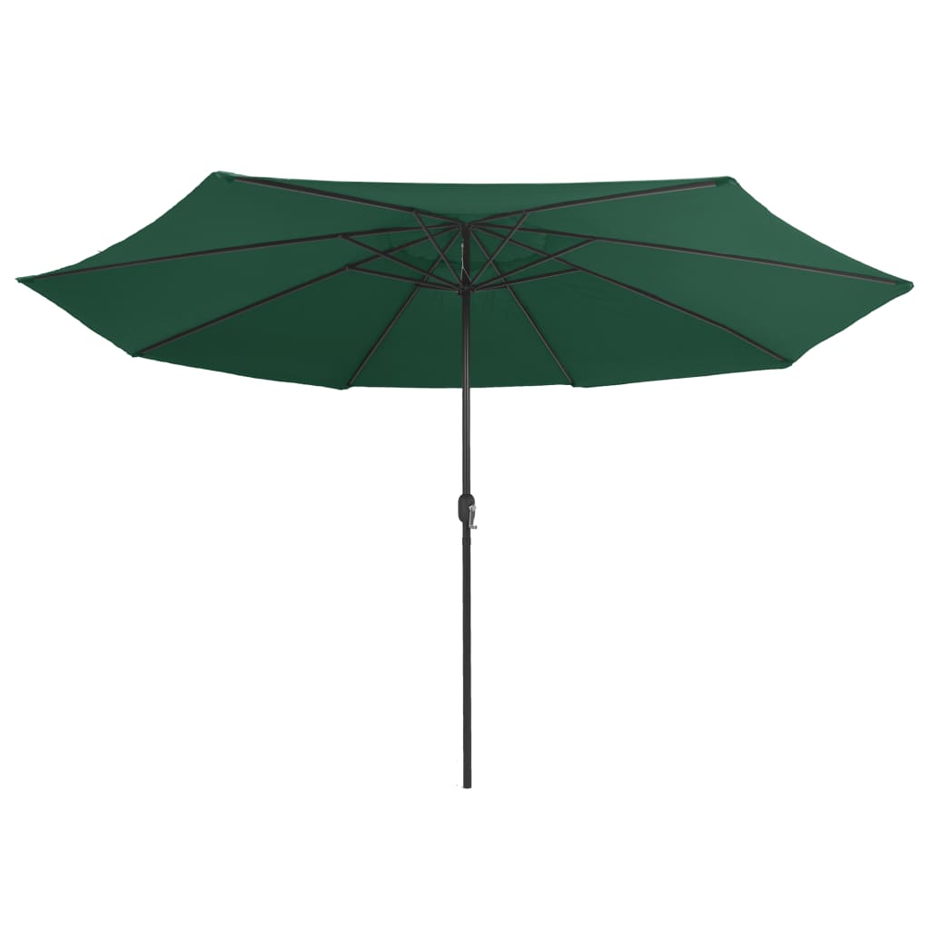 parasol 390 cm metalstang grøn