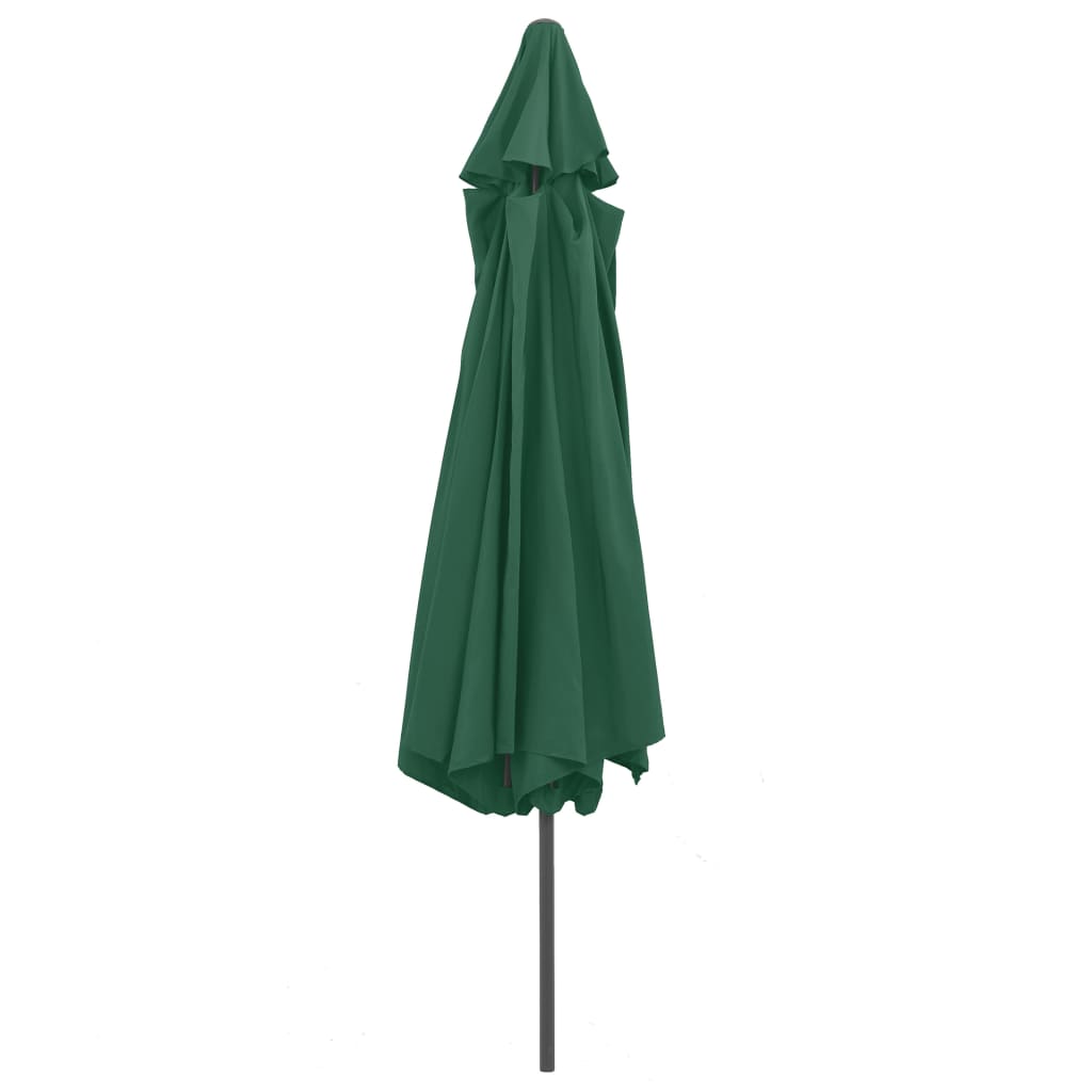 parasol 390 cm metalstang grøn