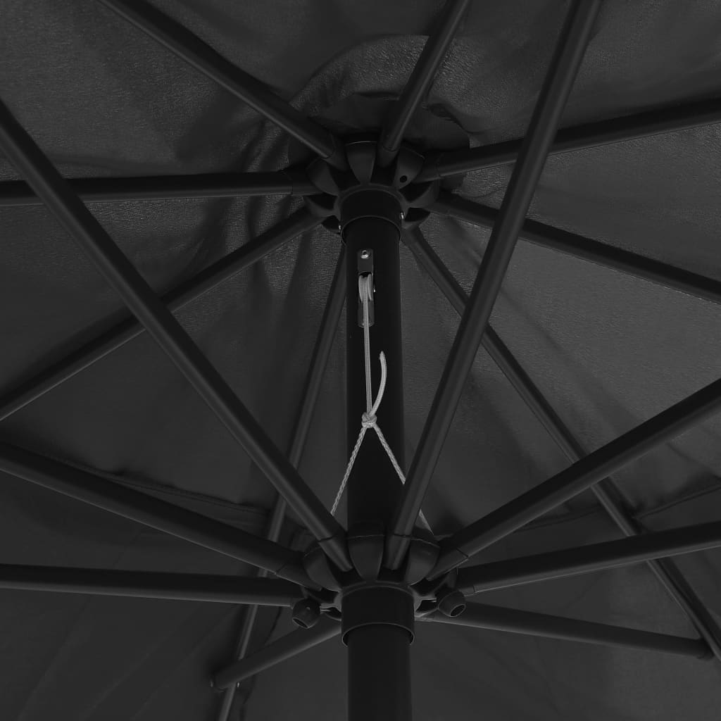 parasol 390 cm metalstang antracitgrå