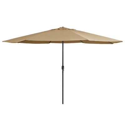 parasol med metalstang 390 cm gråbrun