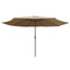 parasol med metalstang 390 cm gråbrun