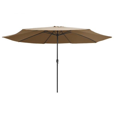 parasol med metalstang 390 cm gråbrun