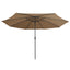 parasol med metalstang 390 cm gråbrun