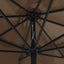 parasol med metalstang 390 cm gråbrun