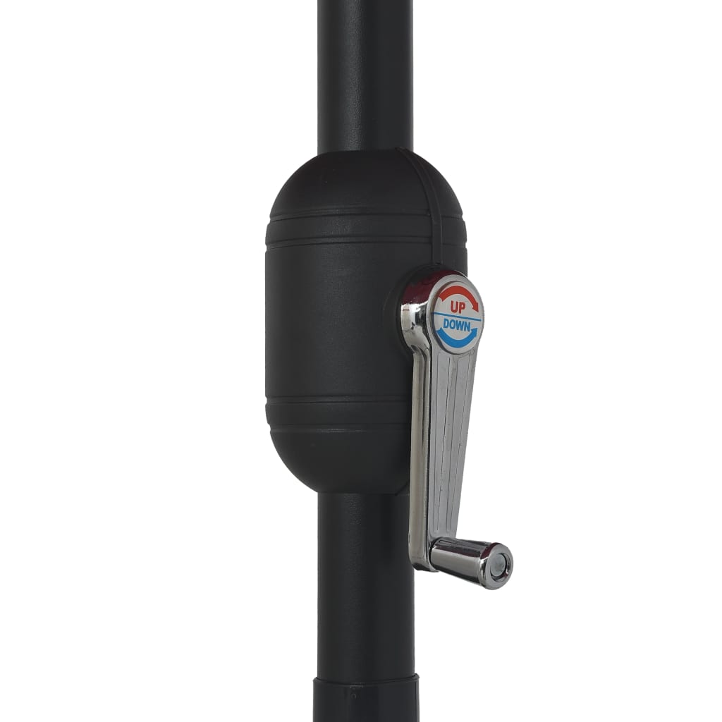 parasol med metalstang 390 cm gråbrun