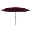 udendørs parasol med metalstang 390 cm bordeauxrød