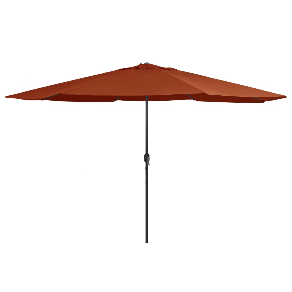 parasol med metalstang 390 cm terrakotta