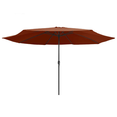 parasol med metalstang 390 cm terrakotta