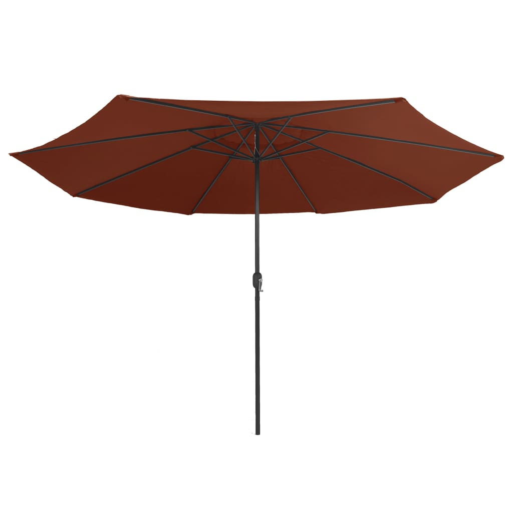 parasol med metalstang 390 cm terrakotta
