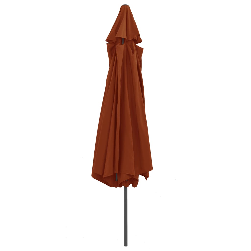 parasol med metalstang 390 cm terrakotta