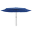 parasol med metalstang 390 cm azurblå